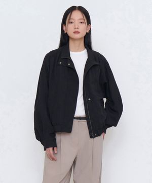 우먼즈 RN 하이 넥 셔링 블루종 재킷 [블랙]