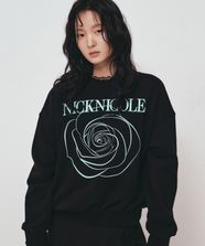 MUSINSA NICK NICOLE VOLUME NICOLE ROSE SWEATSHIRT BLACK MINT