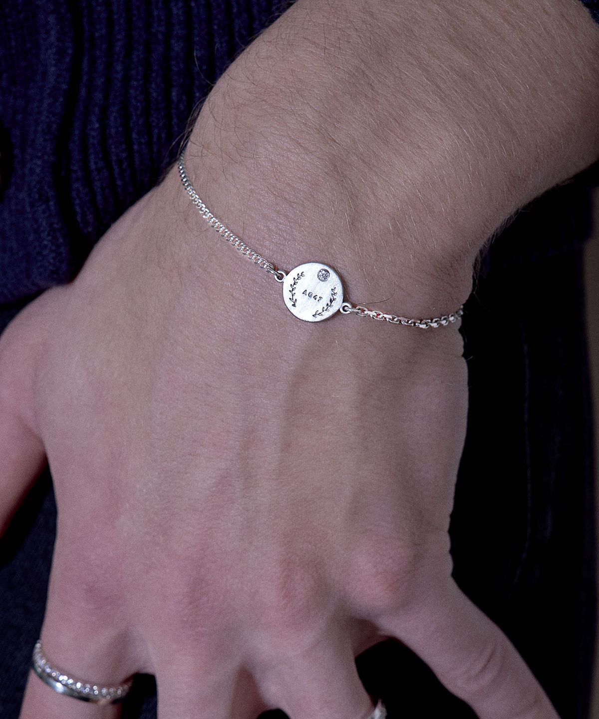 에이지47(AG47) N.è-B-04  Cubic Two Chain Mixed Bracelet