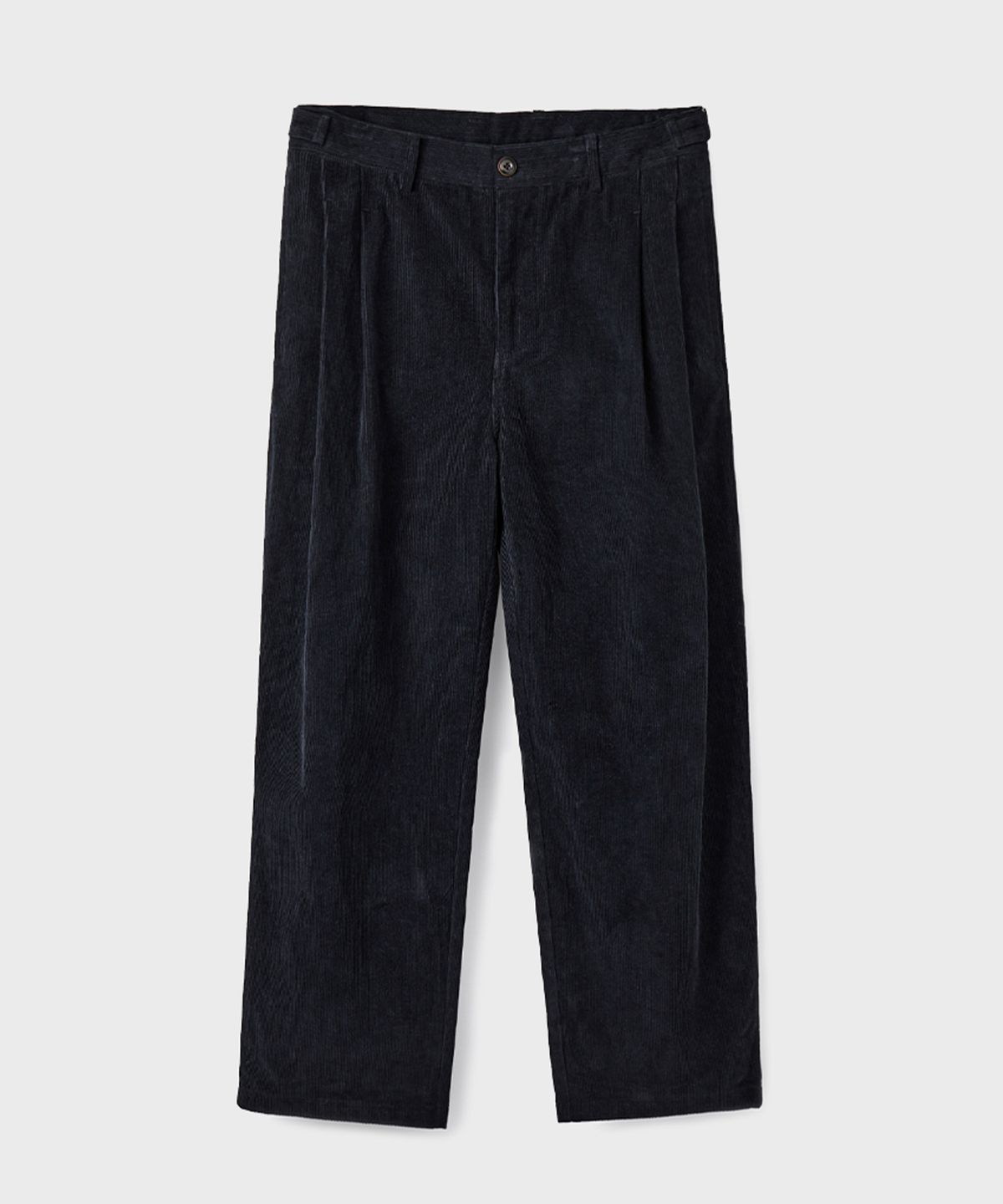 유니온블루(UNION BLUE) CORDUROY TWO PLEATS WIDE PANTS [NAVY]