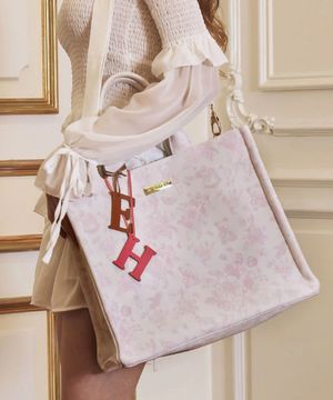 핑크 뜨왈 데일리 캔버스 백