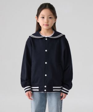 오버사이즈 세일러 스웨트 바시티 재킷 [네이비]