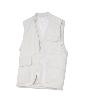 87-STAN146 헤비 포켓 포인트 스웨이드 베스트 아이보리