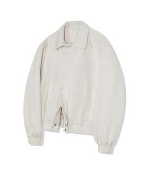 87-STAN152 볼드 스티치 바시티 스웨이드 자켓 아이보리