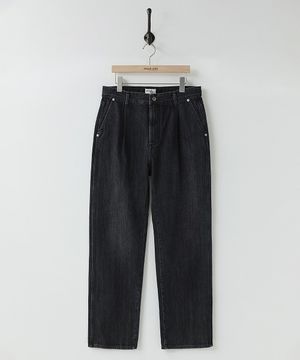 Drape Denim Pants Washed Black