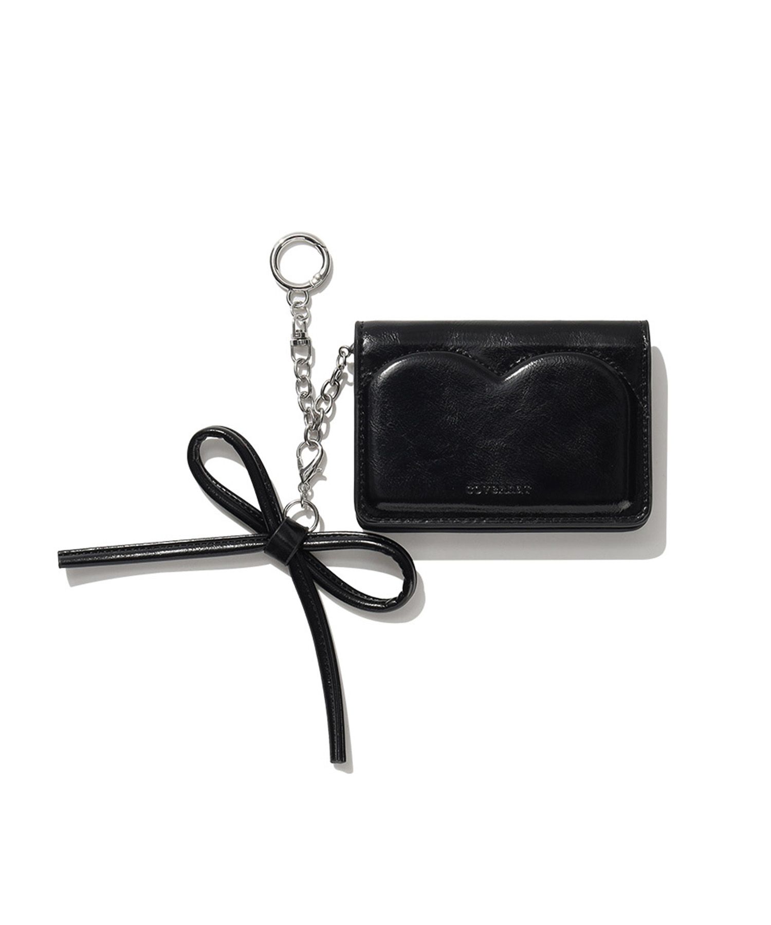 COVERNAT WOMAN ■ Clover Heart Keyring Card Wallet MUSINSA | COVERNAT WOMAN Clover Heart Keyring Card Wallet Black