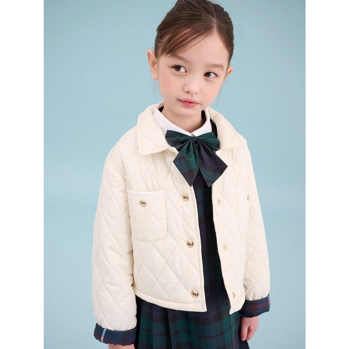 빈폴 키즈(BEANPOLE KIDS) 여아 칼라 퀼팅 점퍼  아이보리 (BI5138G020)