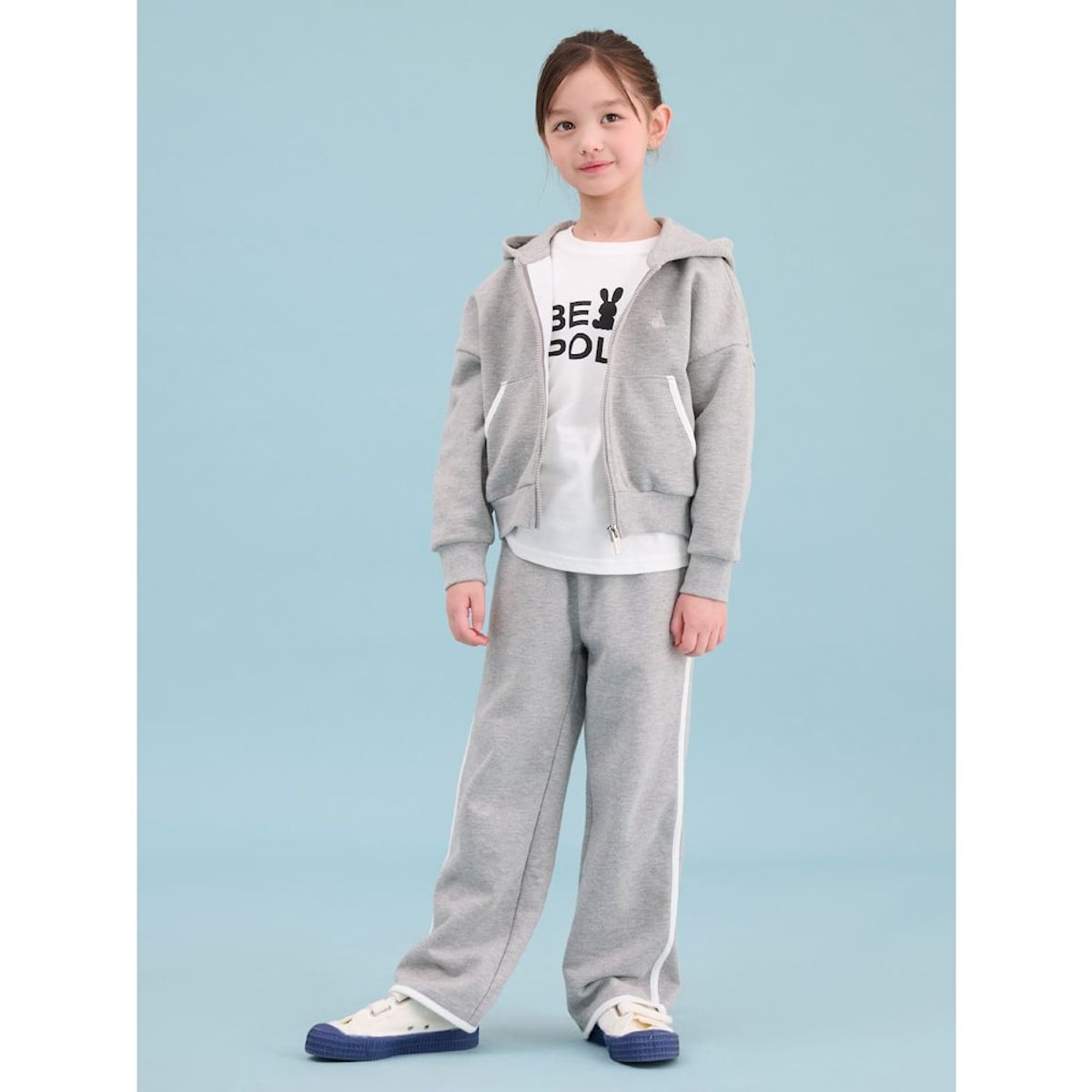 빈폴 키즈(BEANPOLE KIDS) 여아 후드 집업 3PCS 세트  라이트 그레이 (BI5141G042)
