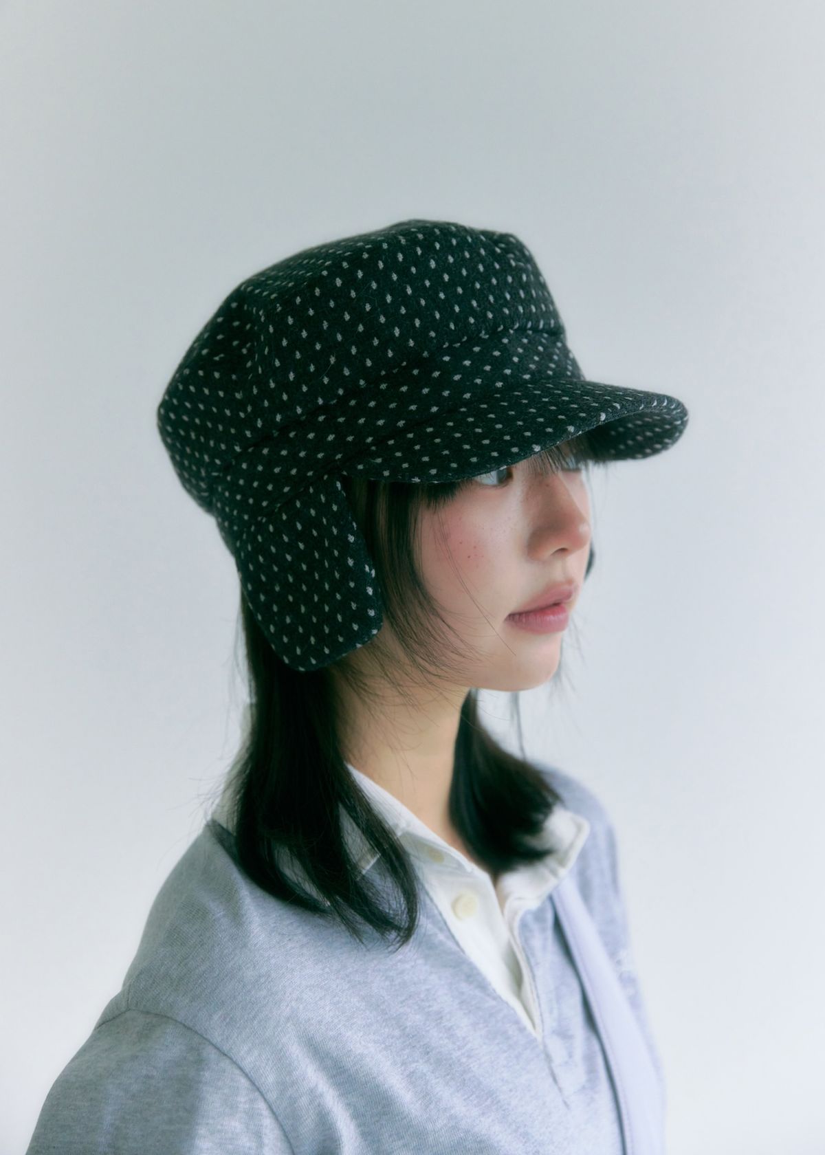 포이에(POIE) earflap marine cap (dot)