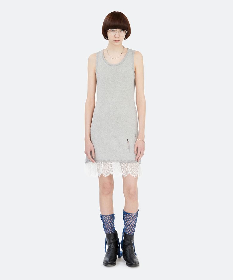 Metallic Knit Dress_Silver Gray
