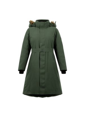 프레스티지 벨티드 구스 다운 점퍼-카키