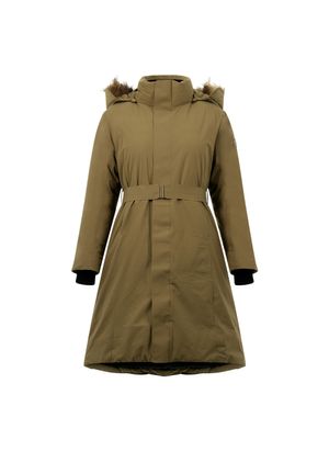 프레스티지 벨티드 구스 다운 점퍼-카멜