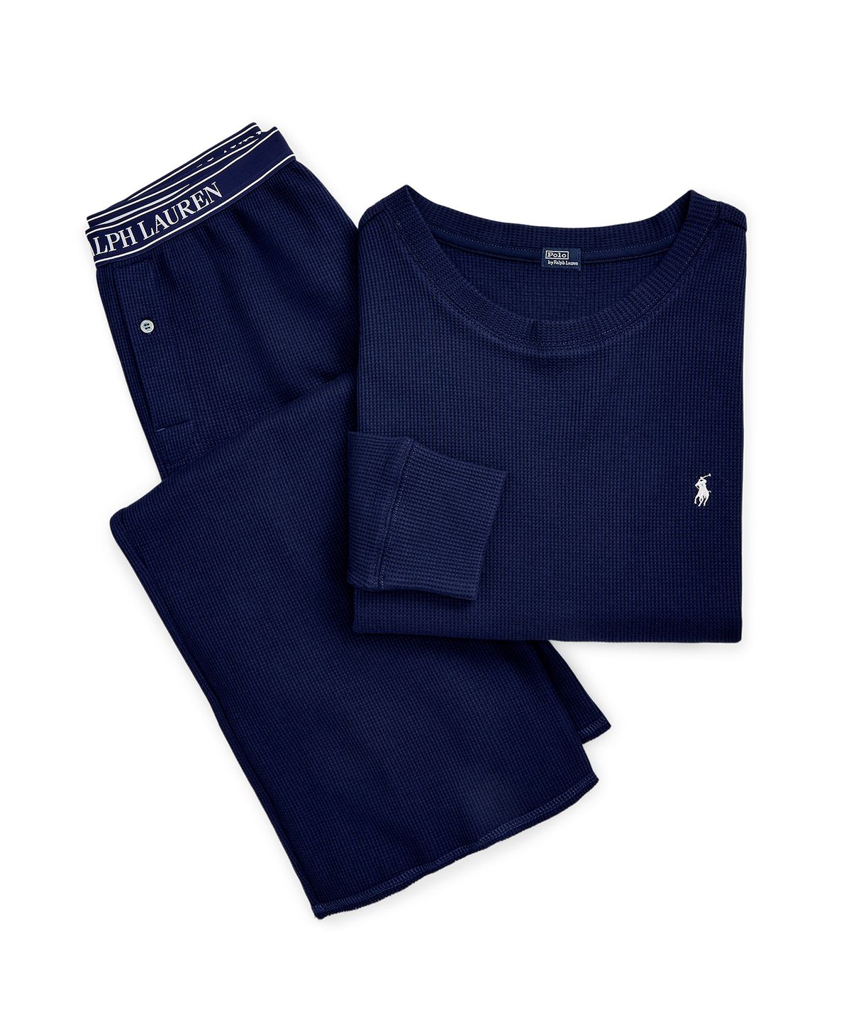 폴로 랄프로렌 이너웨어(POLO RALPH LAUREN INNERWEAR) 와플 니트 파자마 세트 네이비 4P0155