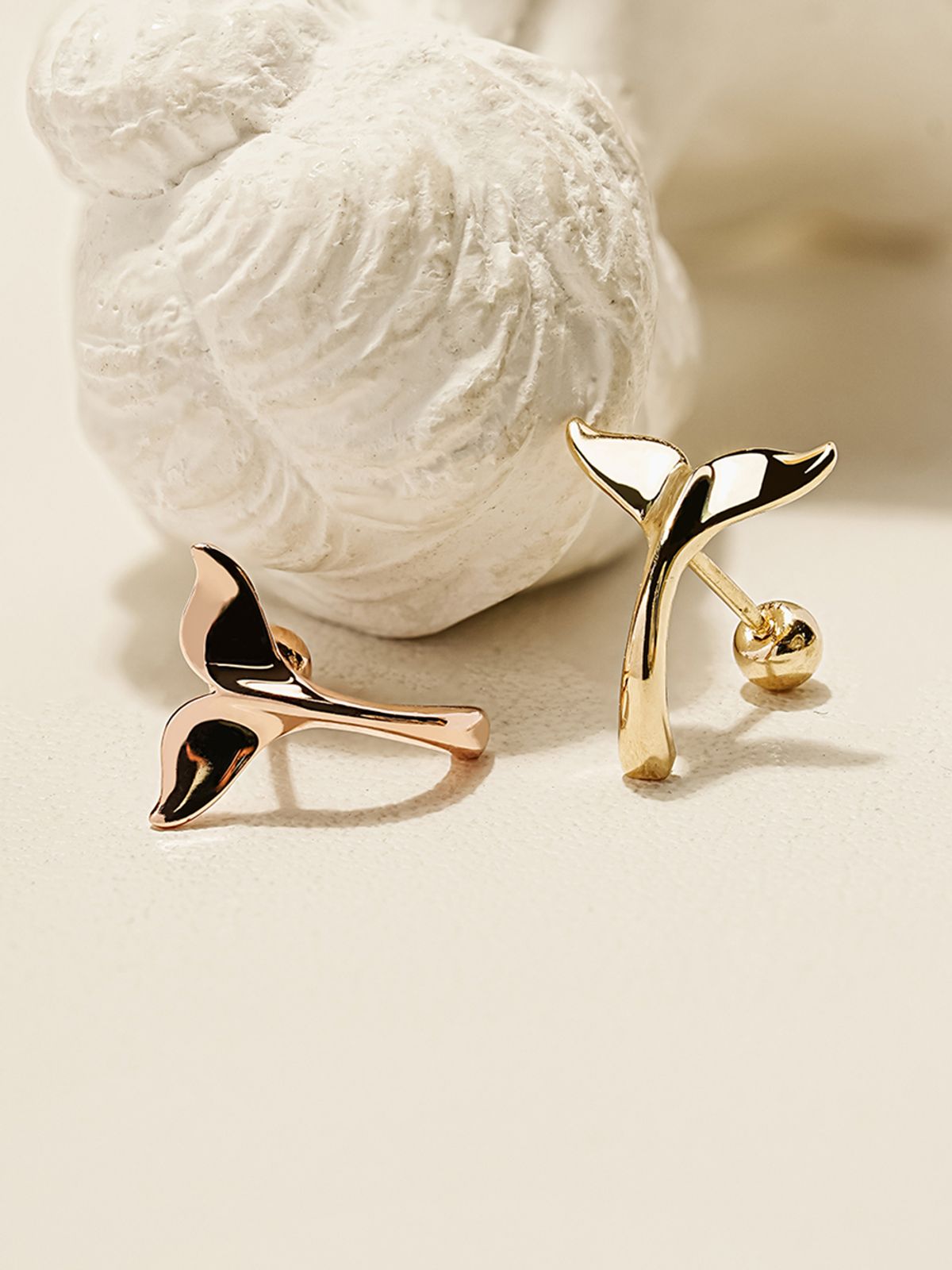 미니멀피어싱(MINIMALPIERCING) 14K 고래꼬리 피어싱 귀걸이