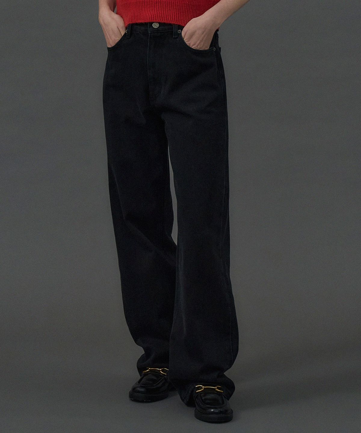 라메레이(LAMEREI) Wide Long Denim[LMBDAUDN4119]-Black
