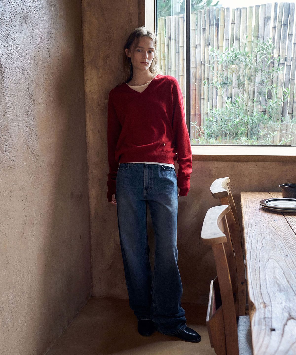 라메레이(LAMEREI) Wide Long Denim[LMBDAUDN4120]-Dark Blue