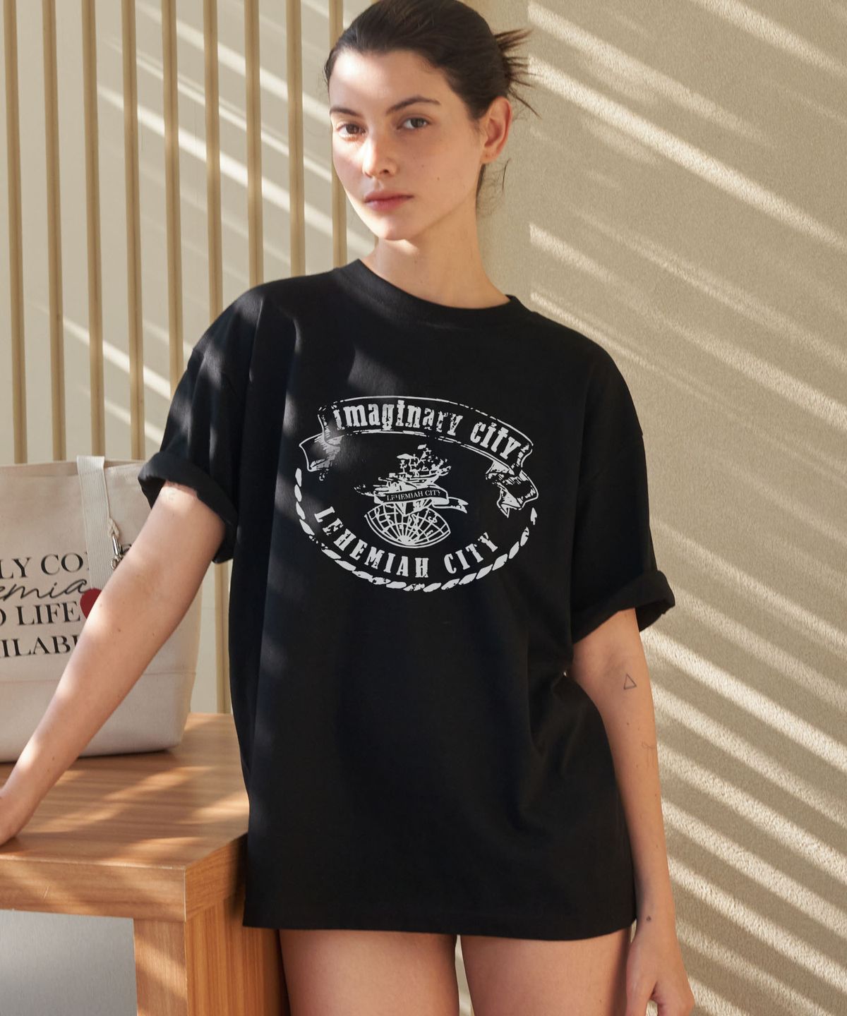 르헤미아(LEHEMIAH) (Oversize) Vintage graphic t-shirt_ Black