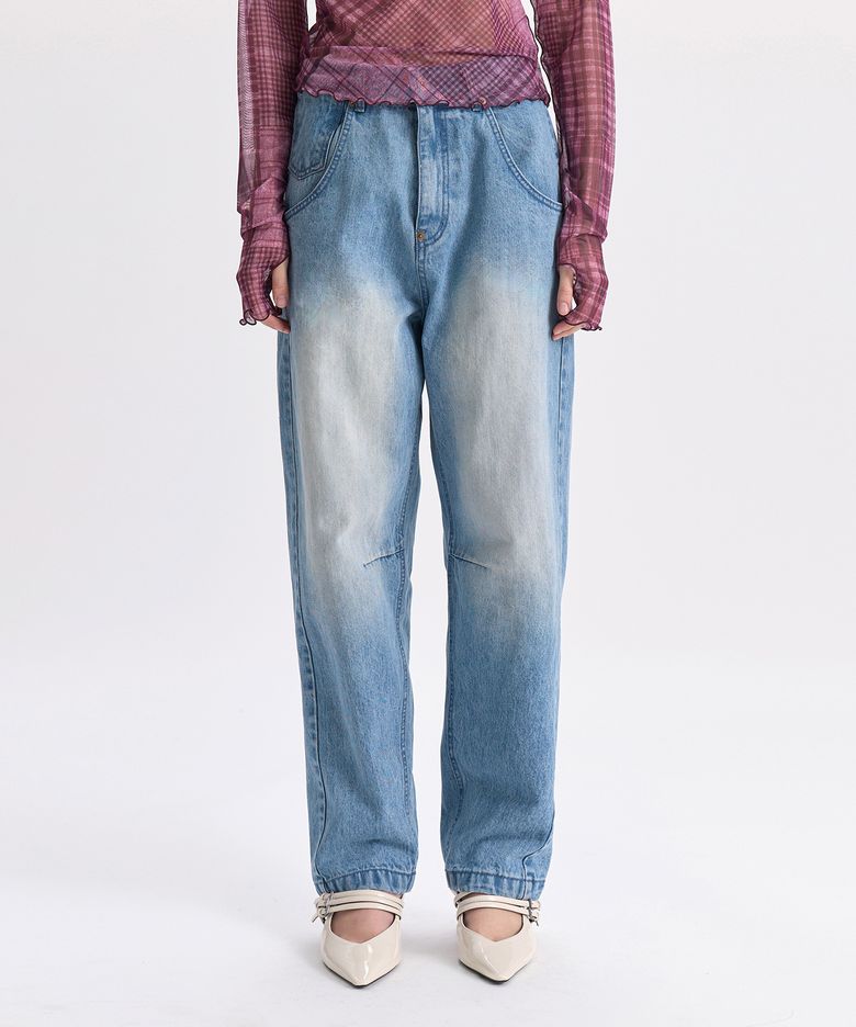 Loose Fit Denim Pants_Blue Gray