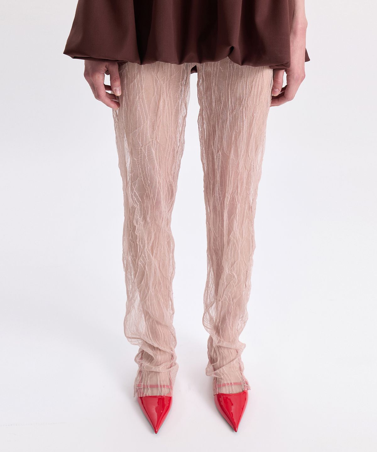 경(GYEONG) Tulle Slim Pants_Beige