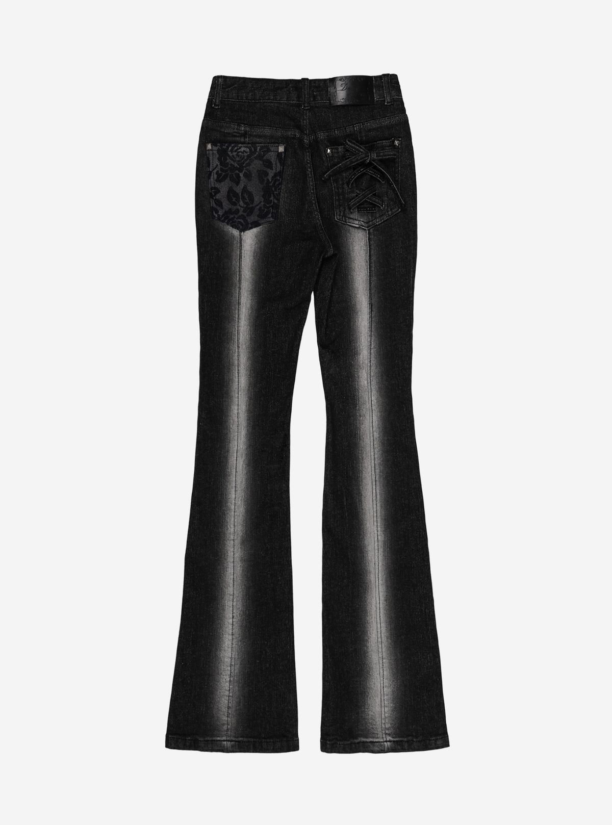 달링유어배드(DARLING, YOU'RE BAD) CORSET HIGHLIGHT BOOTS CUT DENIM #NOIR