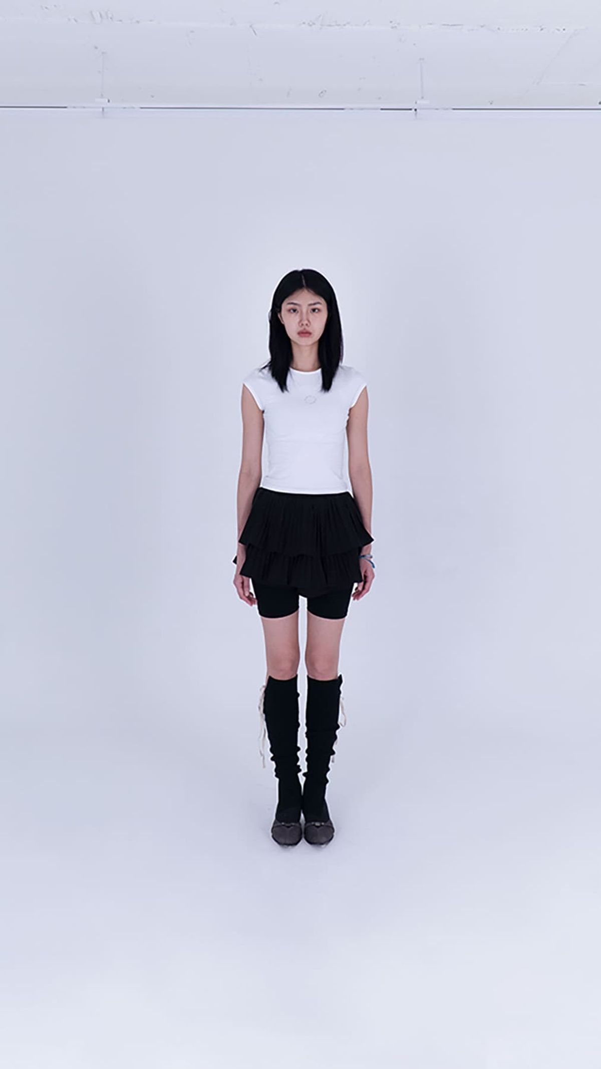 티에프에스에스(TFSS) tfss crop sleeve t-shirt (white)