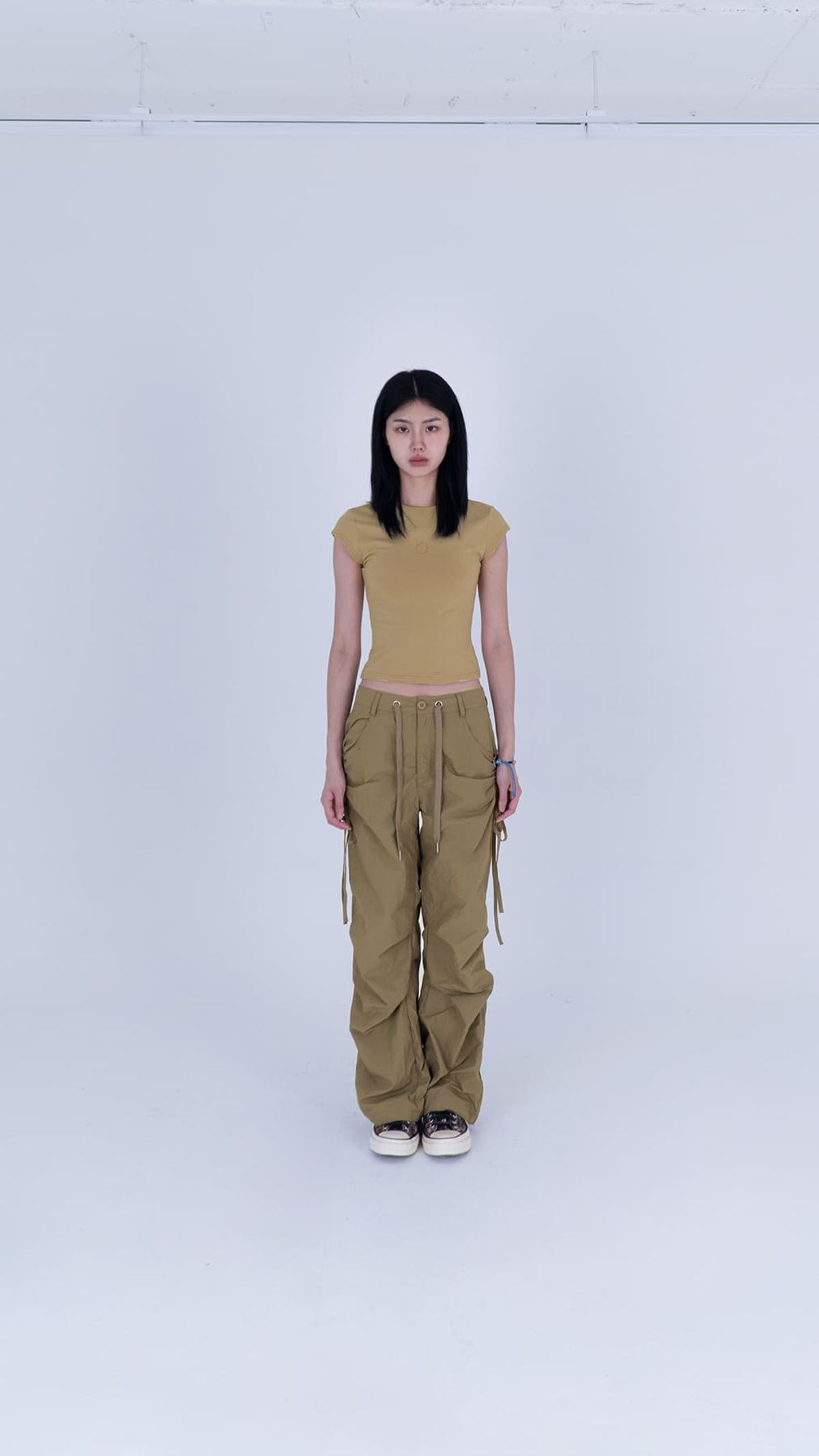 티에프에스에스(TFSS) tfss crop sleeve t-shirt (sand)