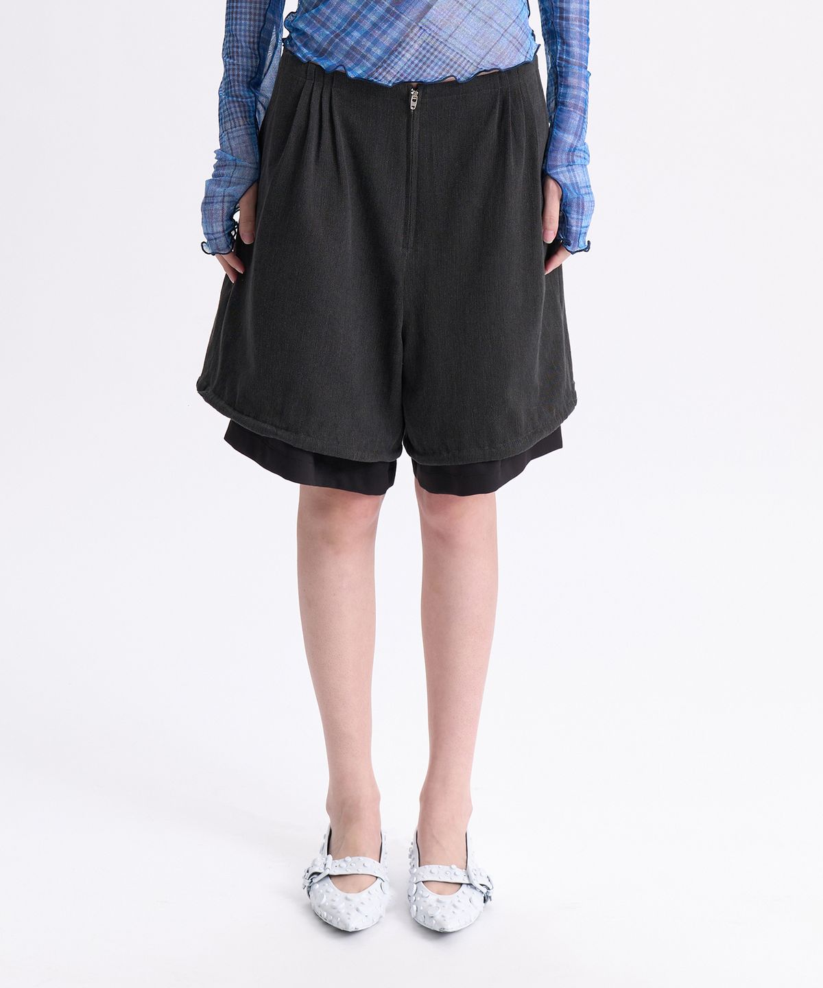 경(GYEONG) Layered Shorts_Gray