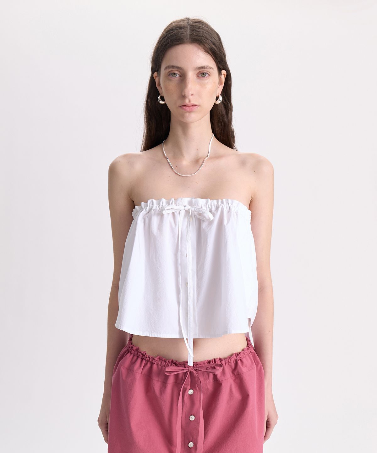 경(GYEONG) Mini Shirt Skirt_White