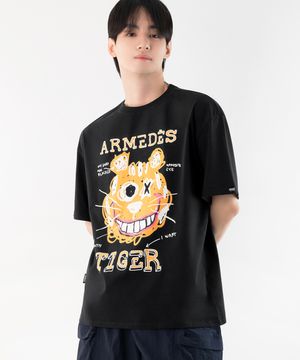 면 16수 오버핏 아트그래픽 반팔티셔츠 (1026)