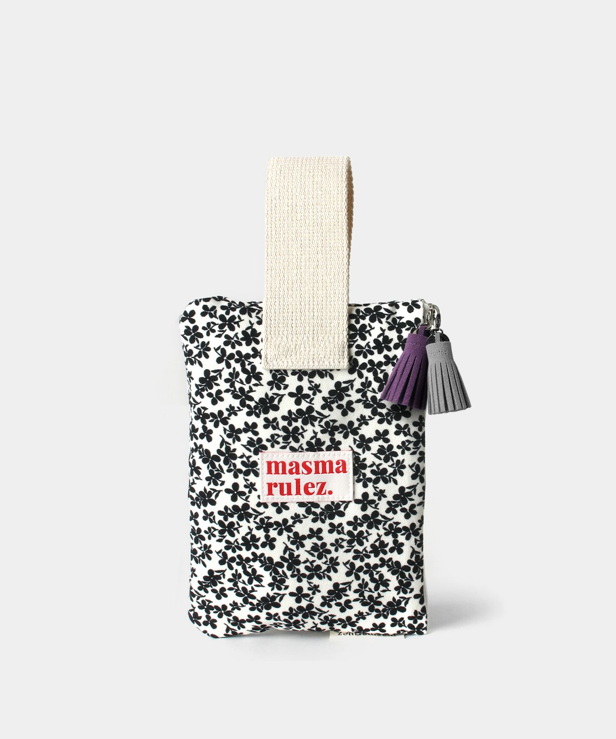 마스마룰즈(MASMARULEZ) Strap pouch_Black flower