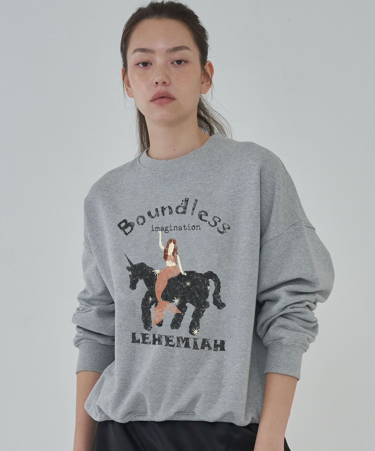 르헤미아(LEHEMIAH) Mermaid sweatshirt [Grey]