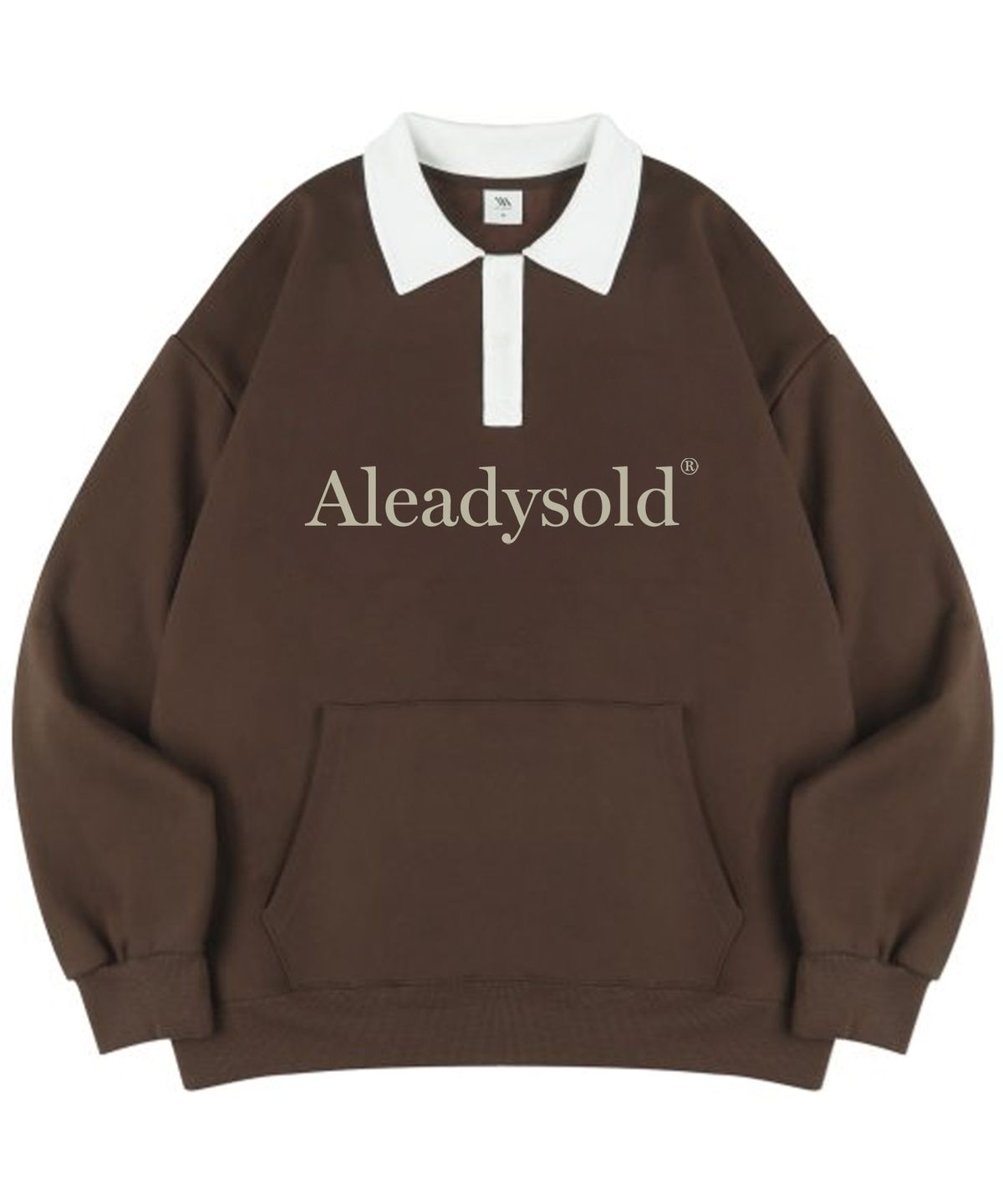 얼레디솔드(ALEADYSOLD) 시그니처 레더링 카라 맨투맨