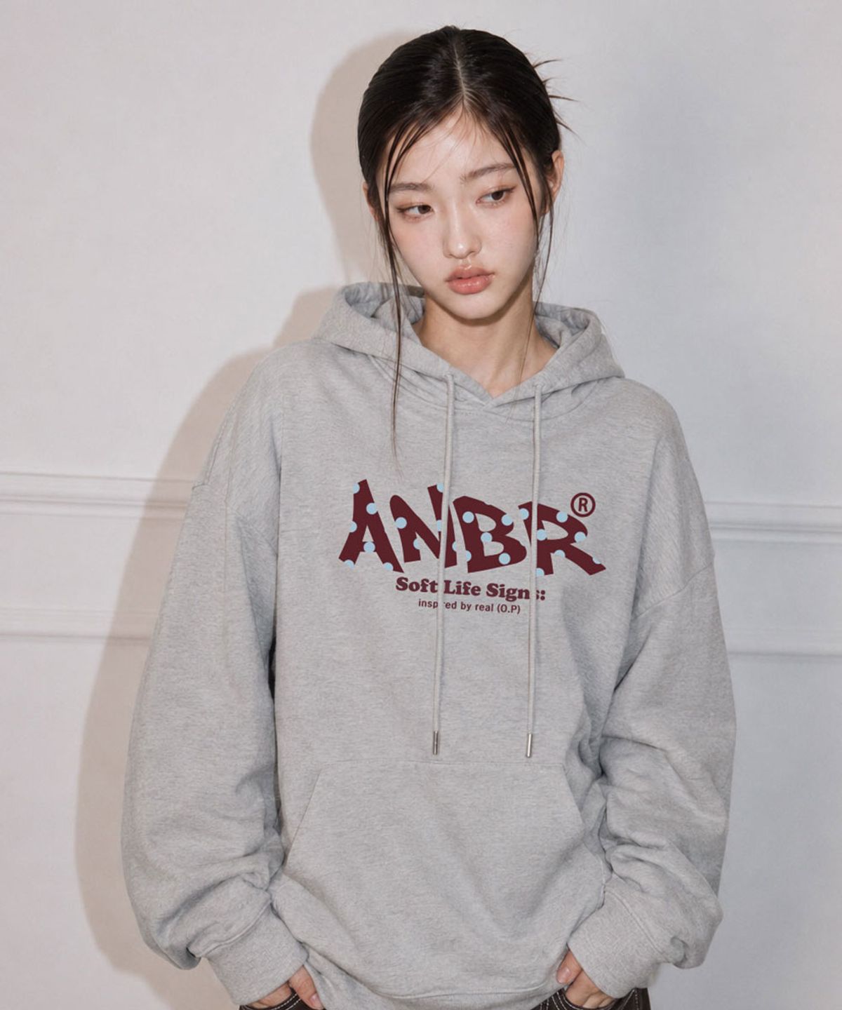 어뉴브로스(ANEWBROS) 도트포인트 오버핏 후드티셔츠 5 Color [ANBI_9002]
