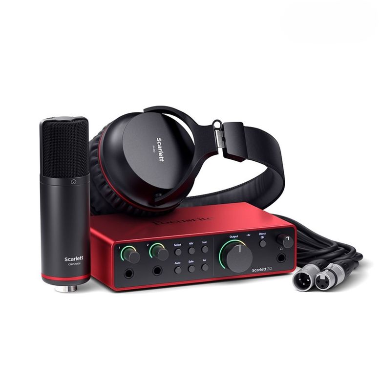 Scarlett 2i2 Studio (4th Gen) 오디오 인터페이스 마이크 헤드셋 세트