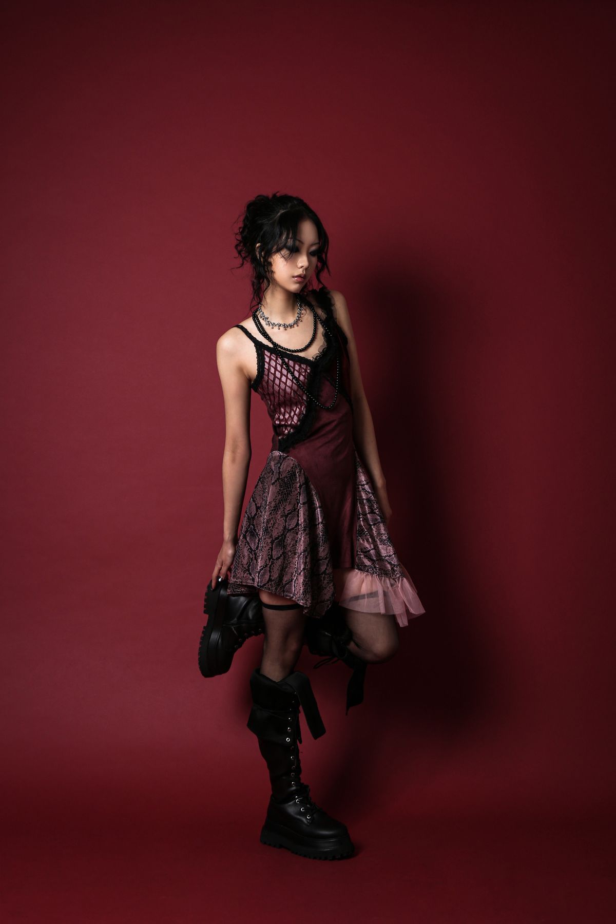 달링유어배드(DARLING, YOU'RE BAD) MIDNIGHT AFTER PARTY DRESS #WINE