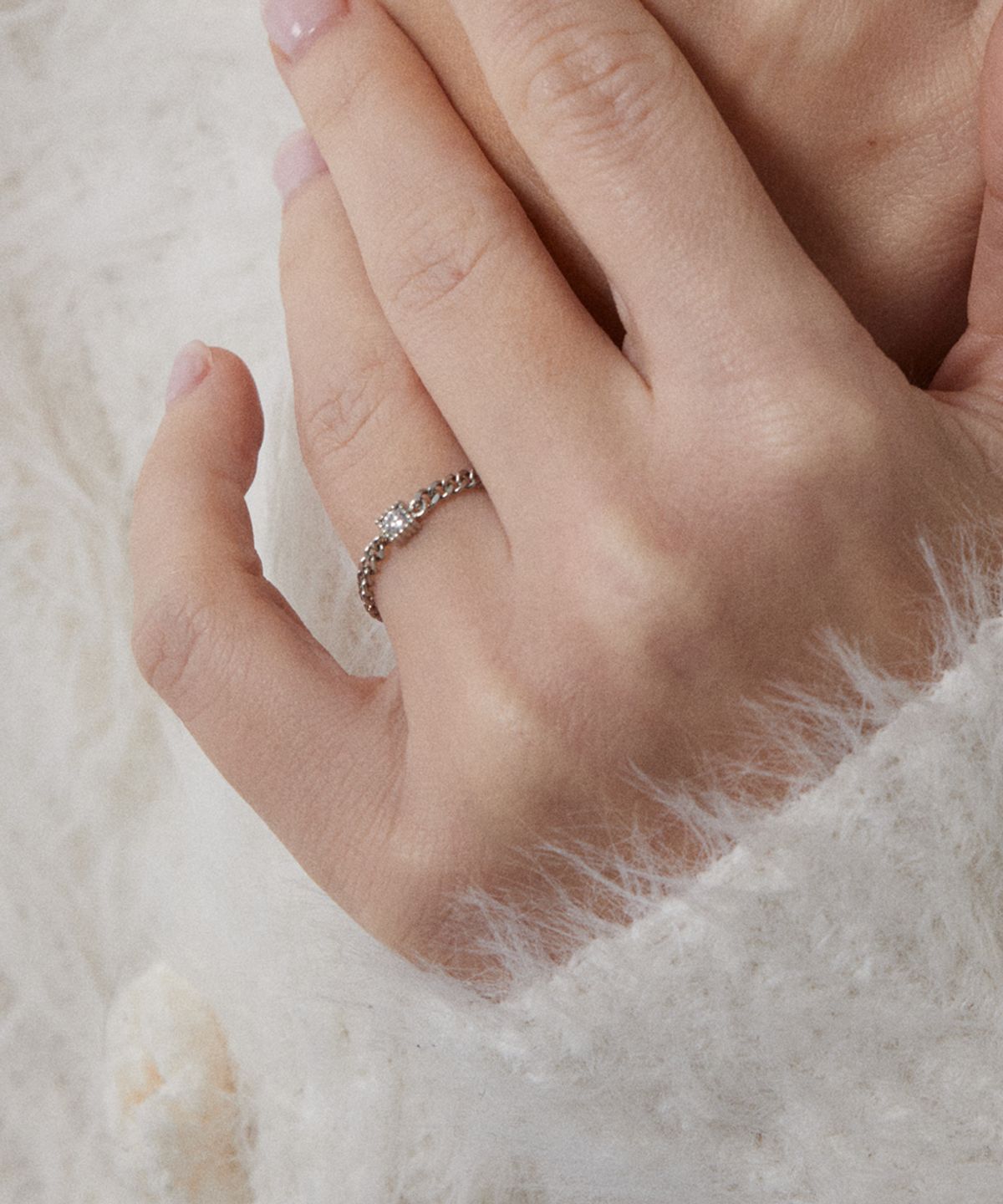 메리모티브(MERRYMOTIVE) Holy twinkle chain ring (2colors)