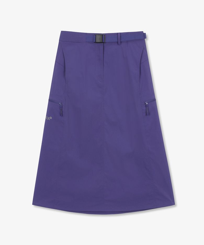 여성 벨트 포인트 롱 스커트(PURPLE)