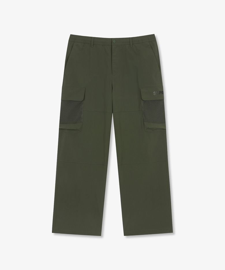 메쉬 포켓 카고 와이드 팬츠(KHAKI)