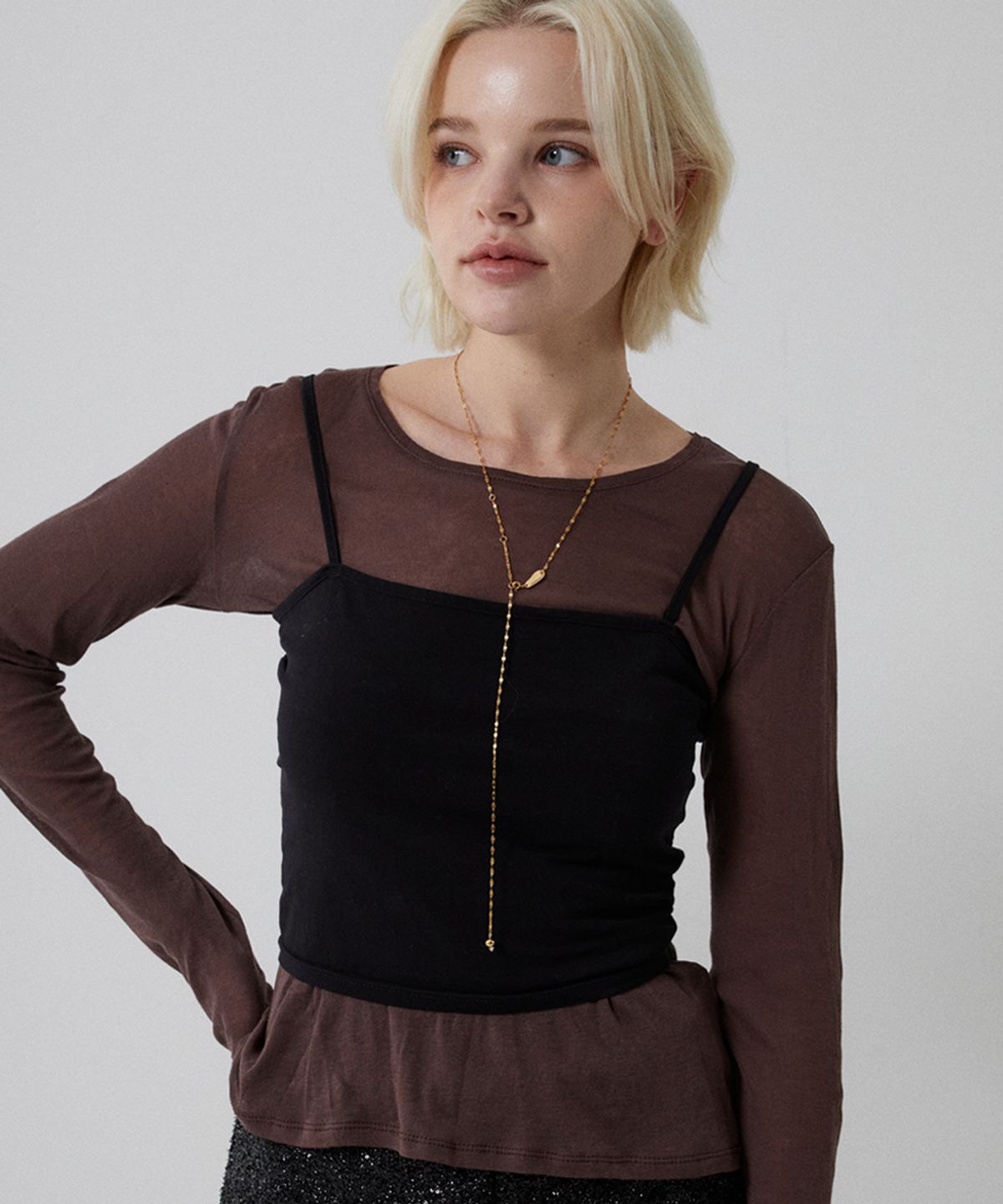 메리모티브(MERRYMOTIVE) Gold twinkle chain long necklace