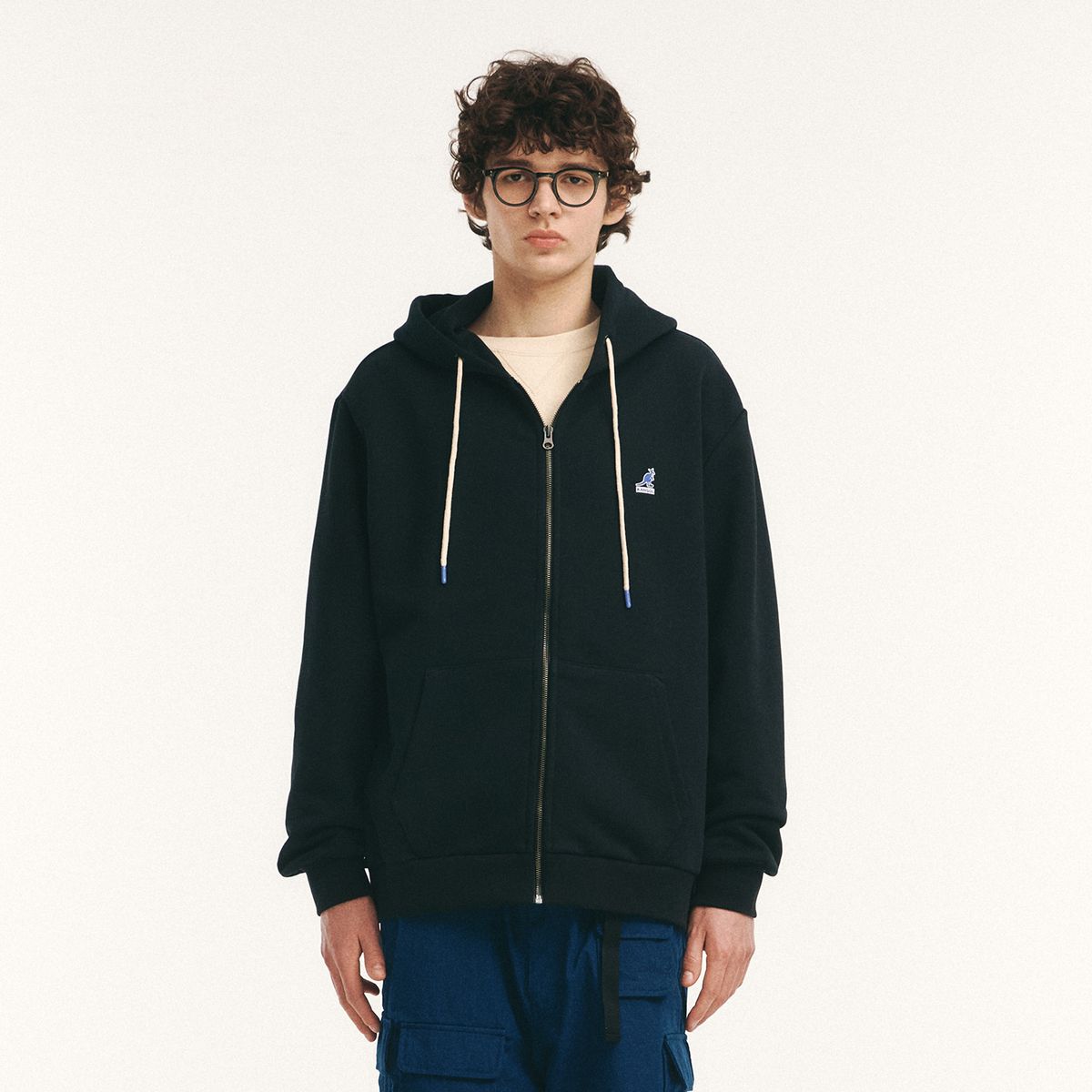 캉골(KANGOL) 캉골 클래식 로고 집업 5137 블랙