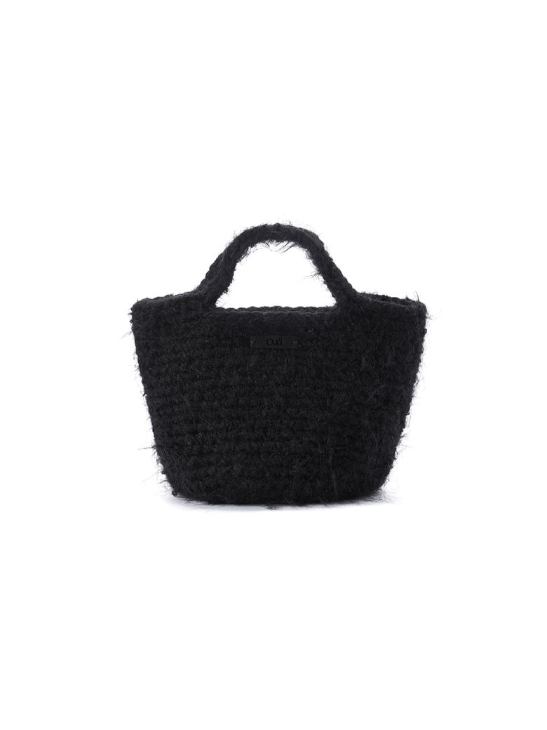 HANDMADE BOUCLE KNIT MINI BAG_BLACK