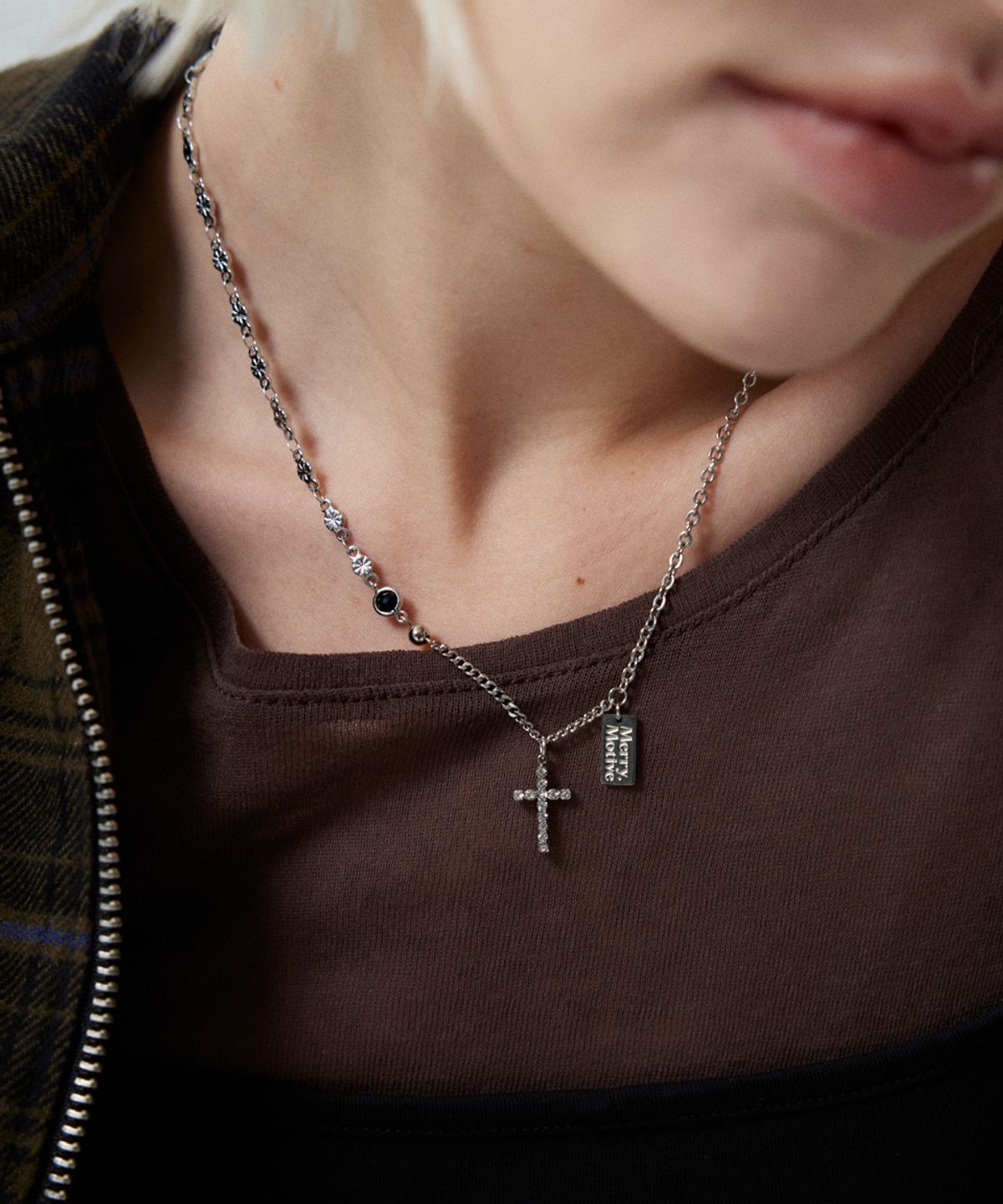 메리모티브(MERRYMOTIVE) Holy wish mix chain necklace