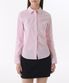 우먼즈 스트라이프 슬림 핏 셔츠 [핑크]