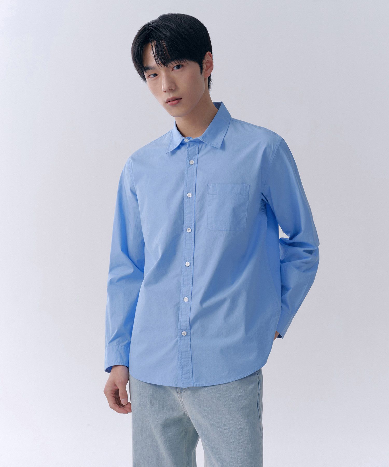 ★MUSINSA STANDARD★ Relaxed Washed Poplin Shirt Dusty Blue MUSINSA | MUSINSA STANDARD Relaxed Washed Poplin Shirt