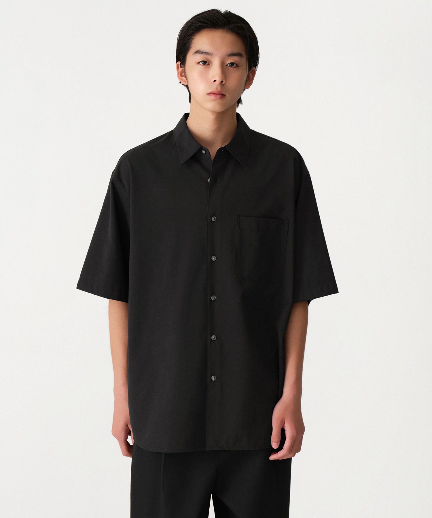 ★MUSINSA STANDARD★ Relaxed Wool Like Short Sleeve Shirt Bl MUSINSA | MUSINSA STANDARD Relaxed Wool Like Short Sleeve