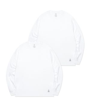 GLOBE LONG SLV TEE 2PACK white