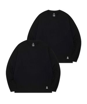 GLOBE LONG SLV TEE 2PACK black