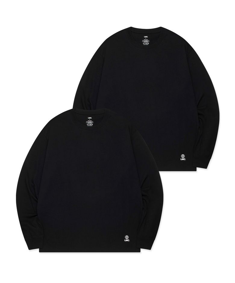 GLOBE LONG SLV TEE 2PACK black