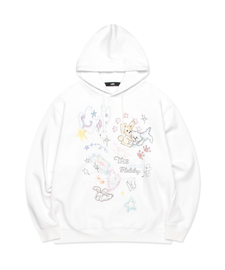 SKETCH DOODLE HOODIE off white