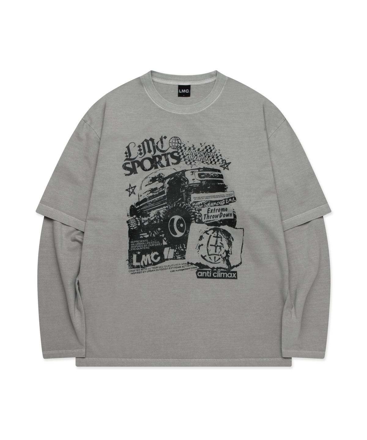 엘엠씨(LMC) OVERDYED LAYERED LONG SLV TEE gray